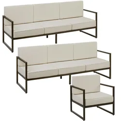 TECTAKE Garten-Loungeset Comosa für 7 Personen, XXL-Polsterung