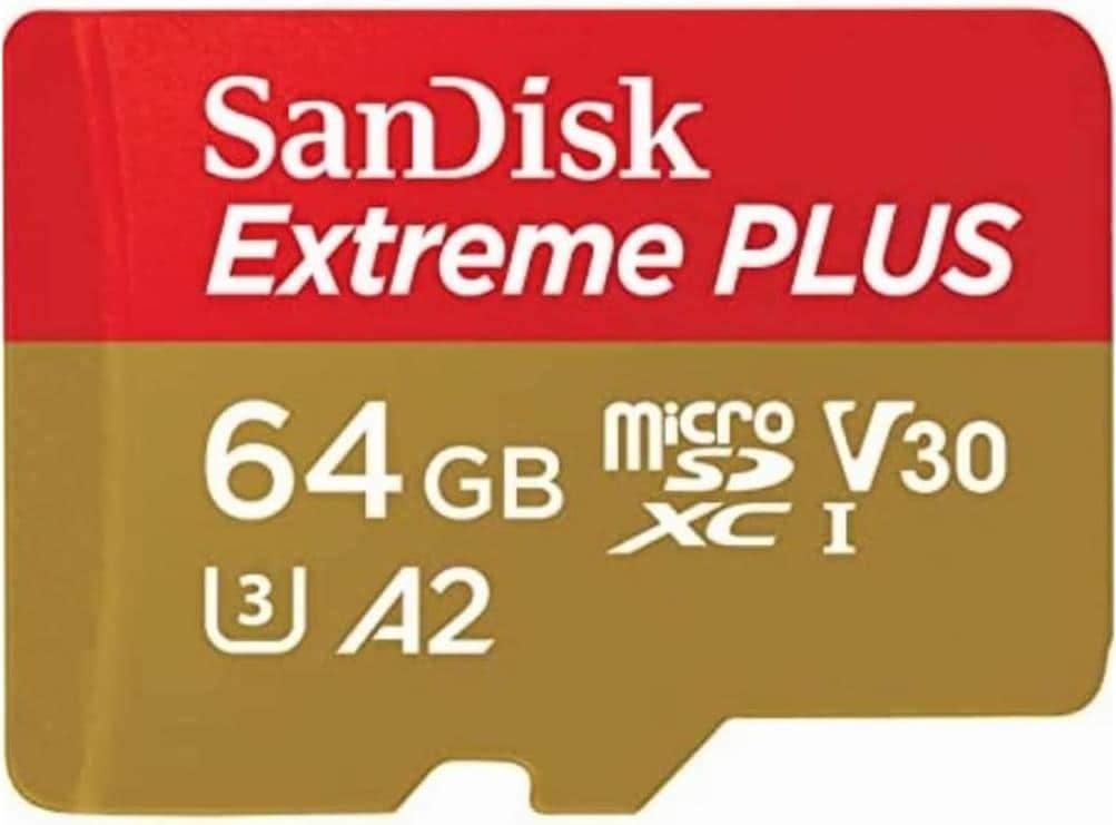 SanDisk Extreme PLUS microSDXC +SD /s (microSDXC, 64 GB, U3, UHS-I), Speicherkarte, Gold, Rot