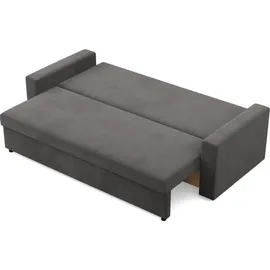 mebligo Sofa mit Schlaffunktion NEO, Wohnzimmer, Couch 3-Sitzer, 220x92cm Bonell, Grau - Grau