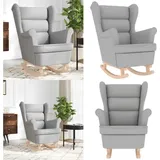 Schaukelsessel Wolkengrau 74x90x102 cm Stoff - Vidaxl