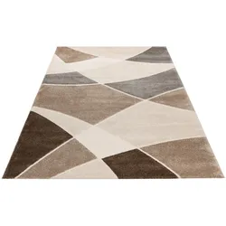 Teppich OBSESSION "My Frisco 282", grau (taupe), B:240cm H:12mm L:330cm, Polypropylen, Teppiche, modernes geometrisches Design, Wohnzimmer, Schlafzimmer