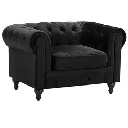 Sessel CHESTERFIELD Samtstoff Schwarz