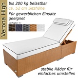 Sonnenliege Gartenliege Liege Liegestuhl Strandliege Polyrattan Rattan Natur