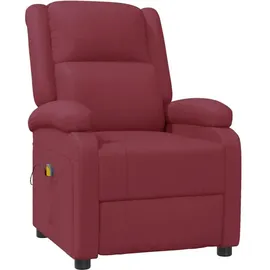 vidaXL Massagesessel 93 x 98 x 0 cm Weinrot mit Vibrationsmassage