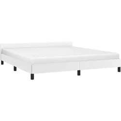vidaXL Bettgestell mit Kopfteil ohne Matratze Weiß 180x200 cm
