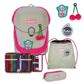 Scout Sunny II Schulranzen-Set 4-tlg. DIN Pink Cherry 2023