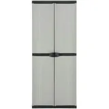 vidaXL Garten-Lagerschrank mit 3 Böden Grau & Schwarz 68x40x168 cm