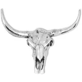 vidaXL Wanddekoration Stierkopf Silbern Aluminium Vidaxl