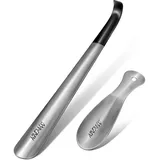 LuxusKollektion Schuhlöffel Schuhlöffel Schuhanzieher Edelstahl 42cm 19cm Set 2er Silber