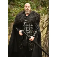 Battle Merchant Wikinger-Kostüm Wildleder Torso Rüstung, schwarz “ Vares“ schwarz M