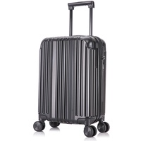 Koffer Reisekoffer Travel Hartschalenkoffer mit TSA und 4 Rollen Schwarz M