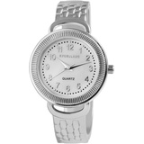 Excellanc Damen-Spangenuhr Metall Perlmutt Mode Elegant Analog Quarz 1800234 (silberfarbig)