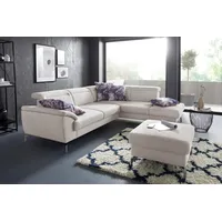 sit&more Ecksofa SIT & MORE "Percy L-Form", beige (creme), B:270cm H:80cm T:235cm, Sofas, Ecksofa, 15 cm Fußhöhe, Sitztiefenverstellung, wahlweise in 2 Fußfarben