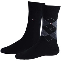 Tommy Hilfiger Herren Th Check Men's Socks (2 Pack) Socken, Schwarz, 43-46