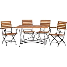 ACAMP Lindau Garten-Essgruppe 5-tlg. Klapptisch 120 x 80 cm beige klappbar 562300