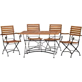 ACAMP Lindau Garten-Essgruppe 5-tlg. Klapptisch 120 x 80 cm beige klappbar 562300