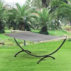 DELUKE® Hängematte mit Gestell DOME [PURE ENTSPANNUNG] Hängematte Outdoor mit Hängemattengestell Für Garten Terrasse Balkon Aussen 290x150x100 Grau