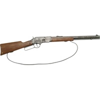 Bauer J.G.Schrödel Western Rifle 44 mit Holzgriff: Spielzeuggewehr für Cowboy- und Sheriff-Spiele sowie Cosplay, für 13-Schuss-Munition, 73 cm, braun/silber (60 5013)