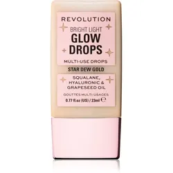 Makeup Revolution Bright Light Glow Drops flüssiger Aufheller Farbton Golden Star Dew 23 ml