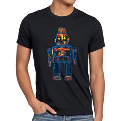 style3 Print-Shirt Herren T-Shirt Sheldon Toy Robot big bang cooper tbbt Roboter spielzeug Leonard schwarz XXL