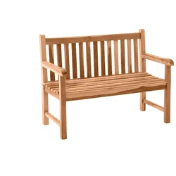 Gartenbank 120cm Teak Sitzbank Parkbank Bank Holzbank massiv