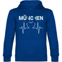 Multifanshop Kapuzensweatshirt Herzschlag Blau XL