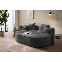 2,5-Sitzer "ISALIE, rundes Loungesofa, mit Kissen, perfekt gepolstert", grau (dunkelgrau), B:200cm H:98cm T:145cm, LEGER HOME BY LENA GERCKE, Sofas, moderne Stoffe, mit 4 Zierkissen, extra große Sitzfläche