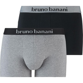 bruno banani Boxershorts schwarz / grau M 2er Pack