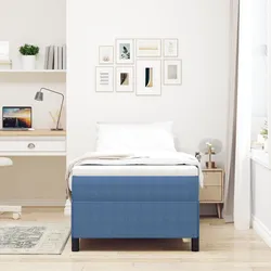 Bettgestell Blau 90x200 cm Corduroy Stoff