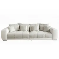 luma-home Big-Sofa, Beige Metall, 4-Sitzer, Füllung: Polyurethan (Pur), Rechteckig, 306x86x134 cm, Wohnzimmer, Sofas / Couches, Sofas, Bigsofas