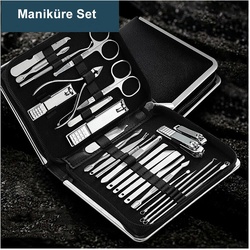 TPFBeauty Maniküre- & Pediküre-Set 26-teilig aus Kunstleder - Braun
