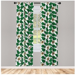 Gardine Vorhang für Wohnzimmer Schlafzimmer Dekor, Abakuhaus, Microfaser, Avocado Doodle Avocado Slices braun|grün 150 cm x 175 cm