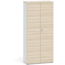 Kleiderschrank mit Schublade PRIMO 2023, ohne Schloss, weiß/Eiche natur