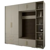 ABIKS MÖBEL Kompaktgarderobe INOVA 3 SATZ 10 Möbelset, Garderobe mit Kleiderstange und Regalen