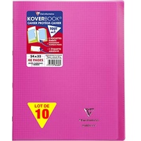 Clairefontaine 10x Koverbook, Heft 24x32cm, 24 Blatt kariert Rosa