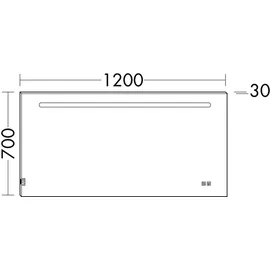 Burgbad Leuchtspiegel mit LED-Beleuchtung, 1 Sensorschalter, Handyhalter, 1200x30x700mm, SIIX120PN258