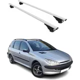 Omac Barres De Toit Pour Peugeot 206 1998-2009 – Antivol Inclus – Charge Max 75 Kg – 2 Barres Argent