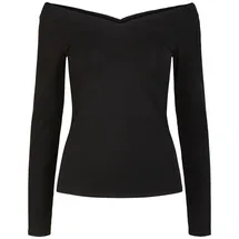 Pieces Langarmshirt Schwarz XS