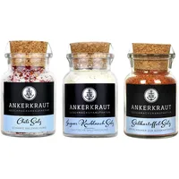 Ankerkraut Gewürz-Set: Chili Salz, Ingwer Knoblauch Salz, Süßkartoffel-Salz