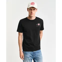 Gant T-Shirt »REG ARCHIVE SHIELD EMB SS T-SHIRT«, von dem Archiv aus den 1980er-Jahren inspiriert Gant black L