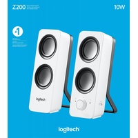 Logitech Lautsprecher Z200, Audio, Stereo 2.0, 10W weiss, Retail