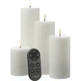 uYuni LED Kerzenset THEA Uyuni mit Batterien Fernb. 4er Set weiß