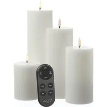 uYuni LED Kerzenset THEA Uyuni mit Batterien Fernb. 4er Set weiß