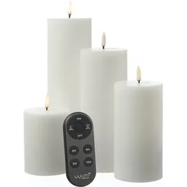 uYuni LED Kerzenset THEA Uyuni mit Batterien Fernb. 4er Set weiß