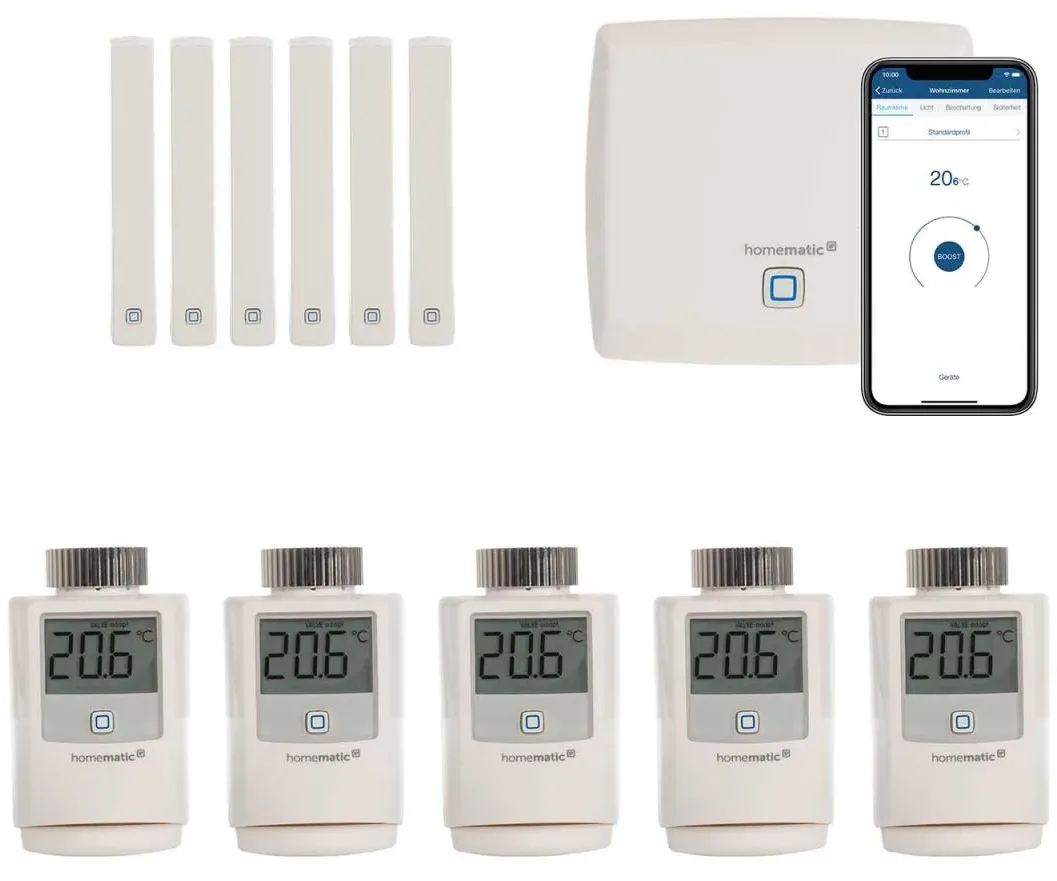 Homematic IP Smart Home Heizkörperthermostat Set für 3 Zimmer