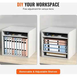 Vevor Briefablage Dokumentenablage 355x305x330mm Ablagefächer Organizer, (Weiß,