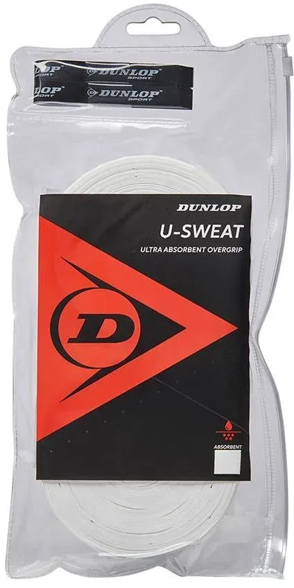 Dunlop Overgrip U-Sweat 0.5mm - feuchtigkeitsabsorbierend, griffig - weiss 30er Clip-Beutel