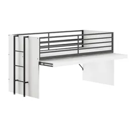58 aufm Kessel Halbhochbett Keelia 90 x 200 cm Melamin weiß