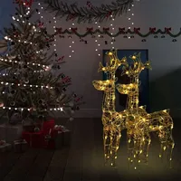 VidaXL Rentiere Weihnachtsdekoration 2 Stk. 60x16x100 cm Acryl