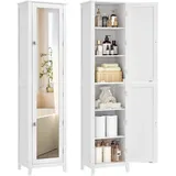 VASAGLE Badezimmerschrank 30 x 40 x 160 cm Wolkenweiß MDF